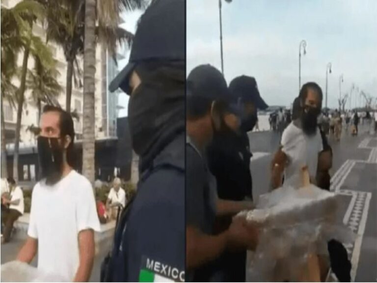 Exhiben abuso policial contra un vendedor de pan en Veracruz