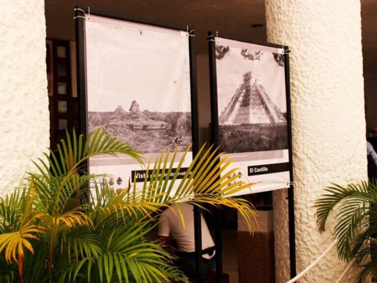 Exhiben en Chichén Itzá fotografías inéditas previo a su restauración